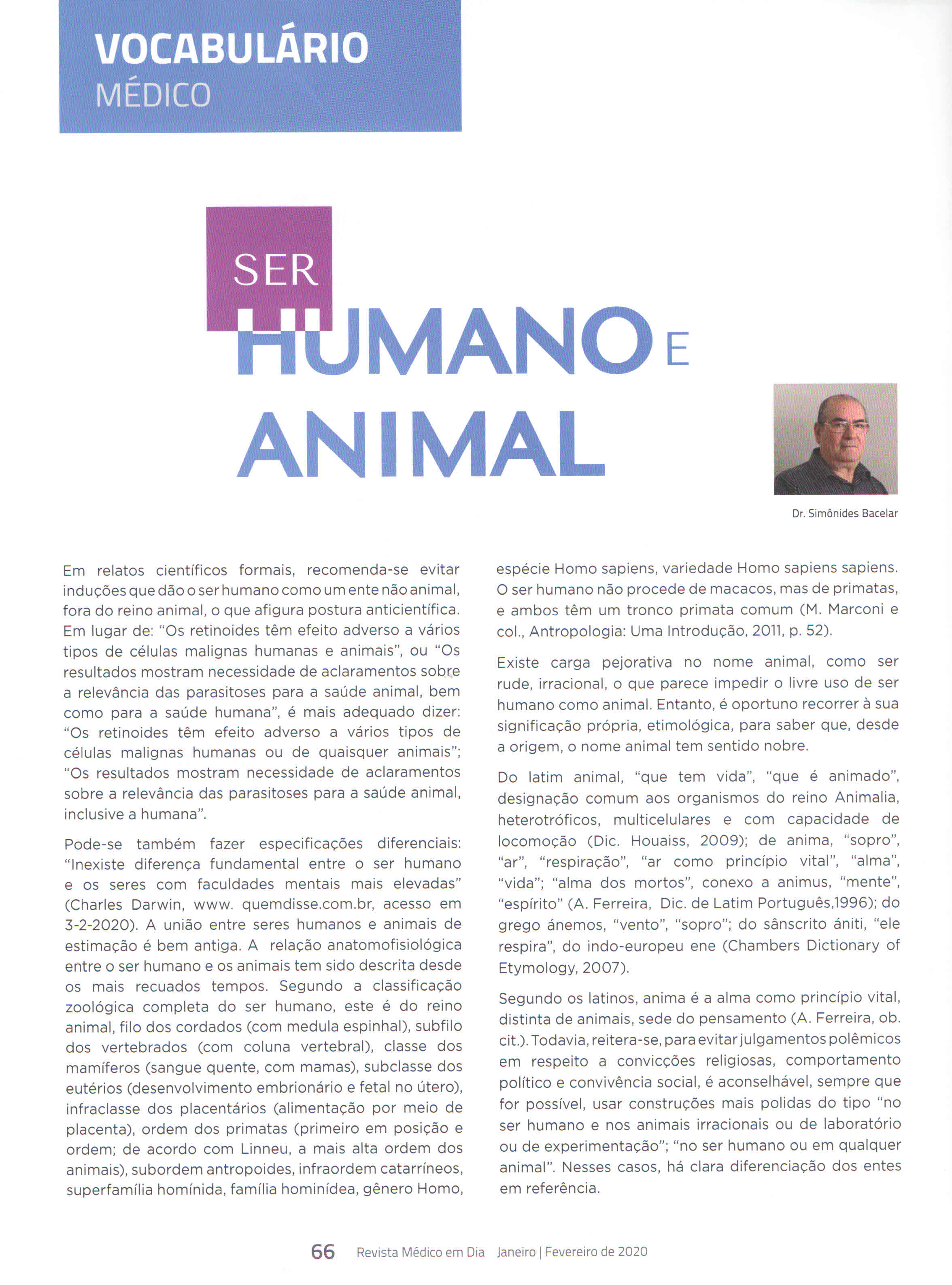 vocabulário   ser humano ou animal