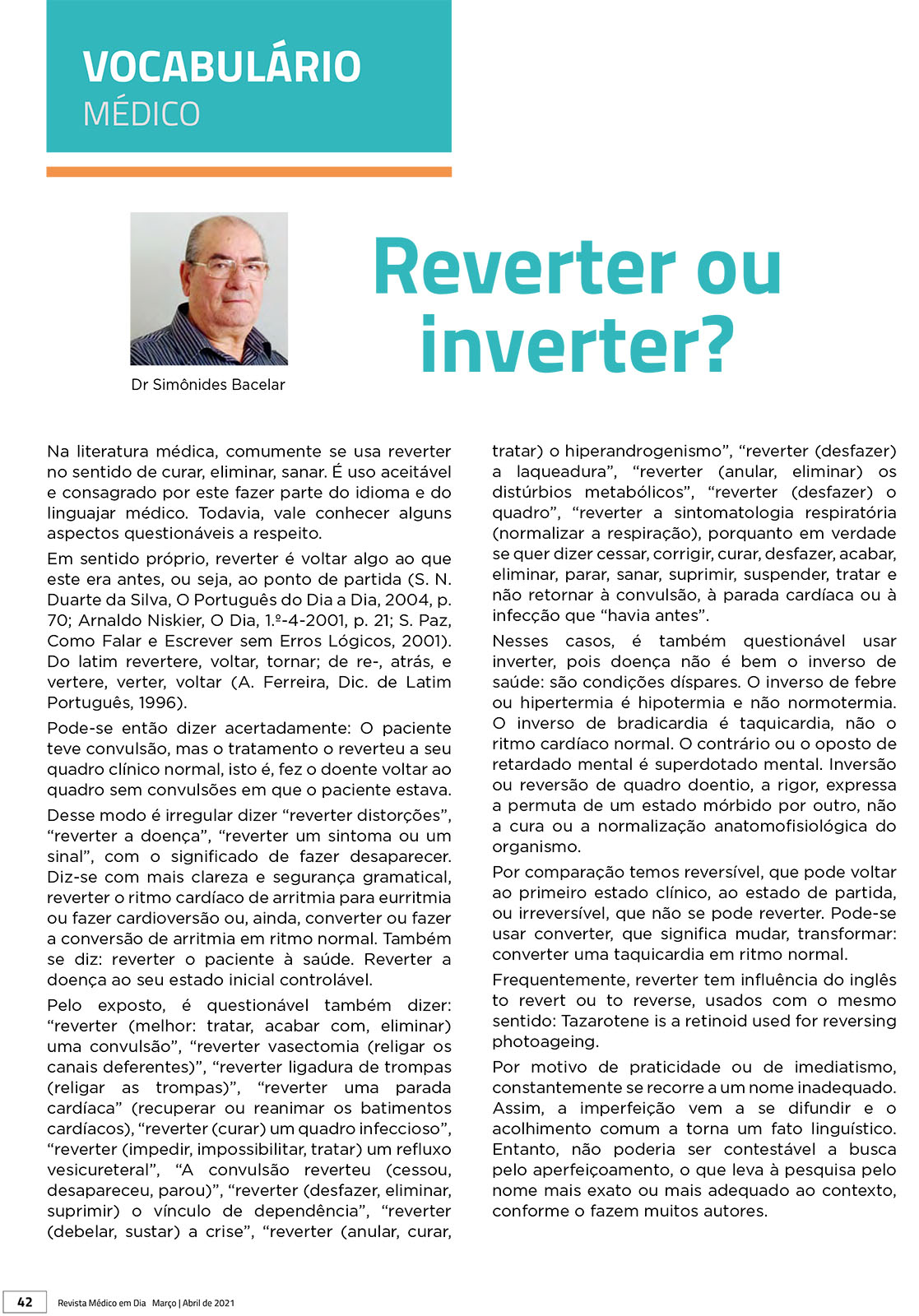 vocabulário reverter ou inverter